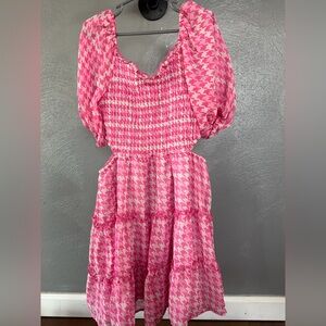 Art Class Pink and White Smocked Dress